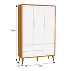 Guarda Roupa Infantil 3 Portas Theo Retrô Com Pés Amadeirado