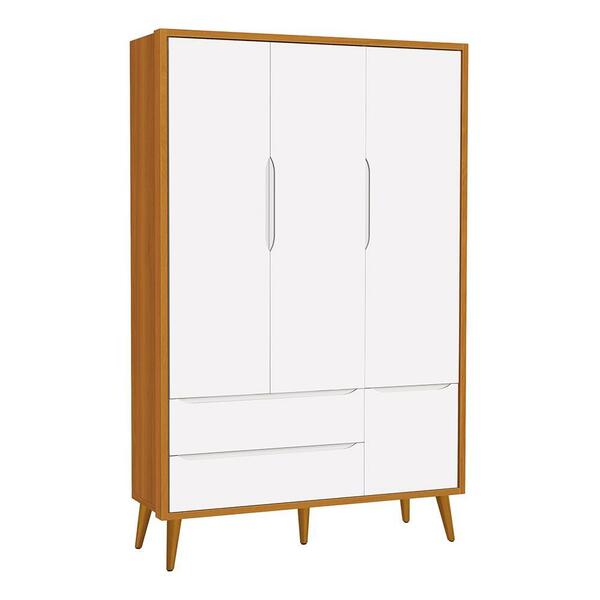 Guarda Roupa Infantil 3 Portas Theo Retrô Com Pés Amadeirado