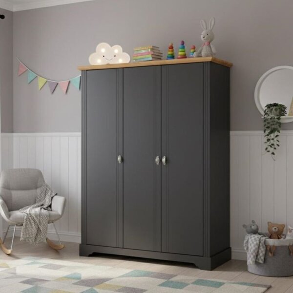 Guarda Roupa Infantil 3 Portas Toledo Cinza