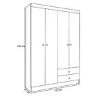 Guarda Roupa Infantil 4 Portas 2 Gavetas 1044 Louise Branco -