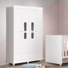 Guarda-roupa Infantil 4 Portas 2 Gavetas 120cm Katatau  Branc