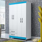 Guarda Roupa Infantil 4 Portas 2 Gavetas 4 Nichos Âmbar - Bra