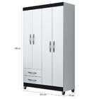 Guarda Roupa Infantil 4 Portas 2 Gavetas 4 Nichos Âmbar - Bra