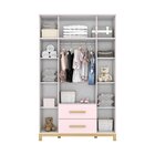 Guarda Roupa Infantil 4 Portas 2 Gavetas Alegria Rosa Chá