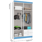 Guarda Roupa Infantil 4 Portas 2 Gavetas Aquarela Baby Branco