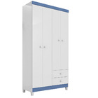 Guarda Roupa Infantil 4 Portas 2 Gavetas Aquarela Baby Branco