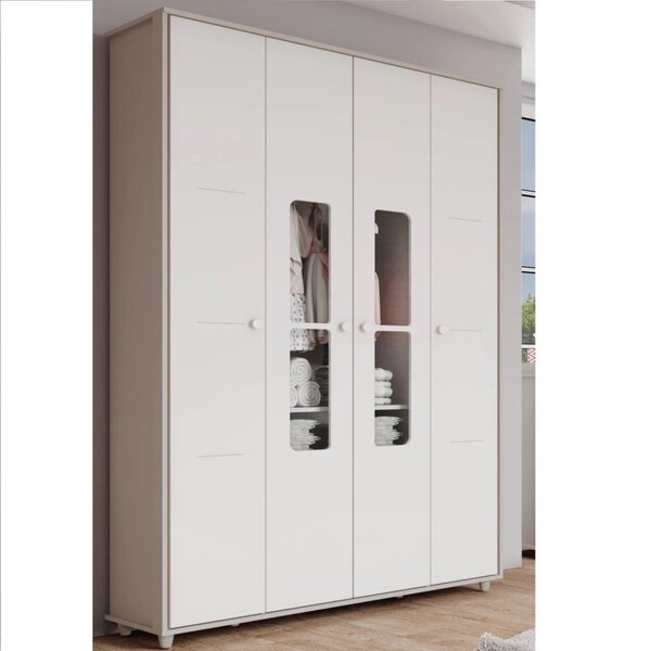 Guarda Roupa Infantil 4 Portas 2 Gavetas Bolinha De Sabão Esp