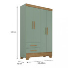 Guarda Roupa Infantil 4 Portas 2 Gavetas Catavento Rodial