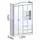 Guarda-roupa Infantil 4 Portas 2 Gavetas Danny Móveis Reller