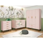 Guarda Roupa Infantil 4 Portas 2 Gavetas Isis  Rosa