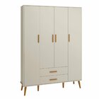 Guarda Roupa Infantil 4 Portas 2 Gavetas Isis Areia