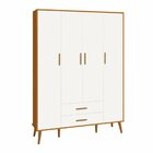 Guarda Roupa Infantil 4 Portas 2 Gavetas Isis Branco/savana