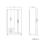 Guarda Roupa Infantil 4 Portas 2 Gavetas Mágico Carvalho Grif