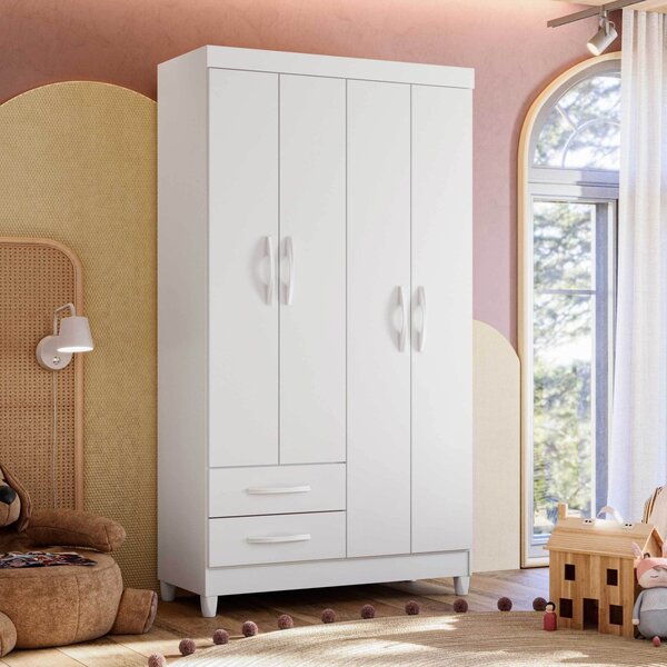 Guarda Roupa Infantil 4 Portas 2 Gavetas Mágico Flex Color Br