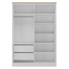Guarda Roupa Infantil 4 Portas 2 Gavetas Mdf Sky Branco/olmo