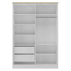 Guarda Roupa Infantil 4 Portas 2 Gavetas Mdf Sky Branco/olmo
