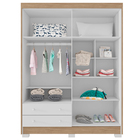 Guarda Roupa Infantil 4 Portas 2 Gavetas Milena Branco Cartag