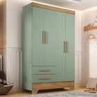 Guarda Roupa Infantil 4 Portas 2 Gavetas Verde/natural Tic Ta