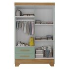 Guarda Roupa Infantil 4 Portas 2 Gavetas Verde/natural Tic Ta