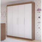 Guarda Roupa Infantil 4 Portas 3 Gavetas Moka - Carvalho/bran