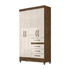 Guarda Roupa Infantil 4 Portas 4 Gavetas Castanho Wood Off Wh