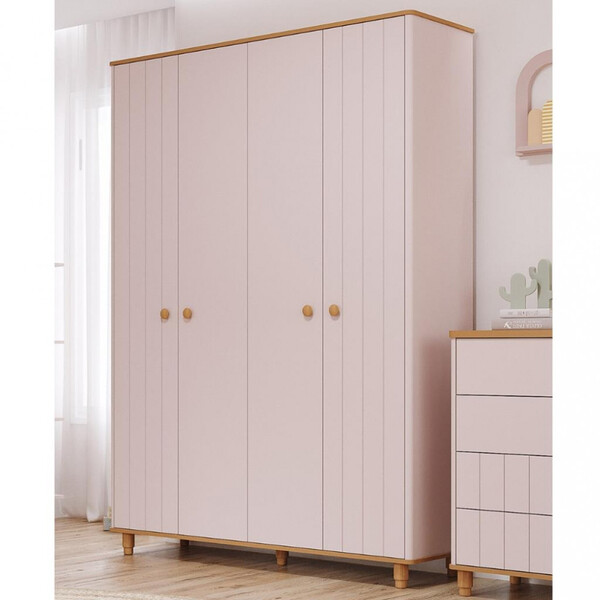 Guarda Roupa Infantil 4 Portas 4 Gavetas Lívia Permobili