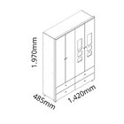 Guarda-roupa Infantil 4 Portas 4 Gavetas Sol Gelius Móveis Br