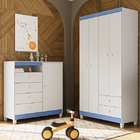 Guarda Roupa Infantil 4 Portas Branco Flex Com Cômoda Sapatei