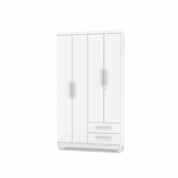 Guarda Roupa Infantil 4 Portas Branco Flex Line Vila Rica