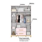 Guarda Roupa Infantil 4 Portas Carrossel Rosa