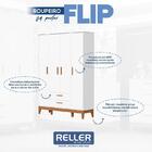Guarda Roupa Infantil 4 Portas Com Berço Americano Flip Branc