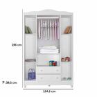 Guarda Roupa Infantil 4 Portas Com Gavetas Mirelle Branco Bri