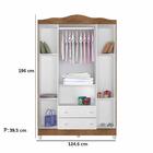 Guarda Roupa Infantil 4 Portas Com Gavetas Mirelle Branco Fos