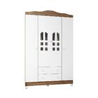 Guarda Roupa Infantil 4 Portas Com Gavetas Mirelle Branco Fos