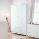 Guarda Roupa Infantil 4 Portas Com Gavetas Taís Branco Brilho