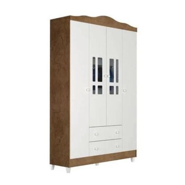 Guarda-roupa Infantil 4 Portas Com Janela 2 Gavetas Ariel Car