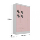 Guarda Roupa Infantil 4 Portas Com Janela 2 Gavetas Maya Rodi