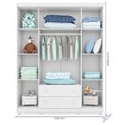 Guarda Roupa Infantil 4 Portas Com Janela Amore Branco Qmovi
