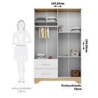 Guarda-roupa Infantil 4 Portas E 2 Gavetas 100% Mdf Liam Bran