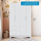 Guarda-roupa Infantil 4 Portas E 2 Gavetas 100% Mdf Liam Bran