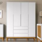 Guarda Roupa Infantil 4 Portas E 3 Gavetas Nature Clean - Mat