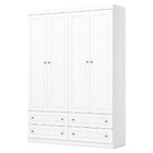 Guarda Roupa Infantil 4 Portas E 4 Gavetas Americano Branco -