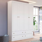 Guarda Roupa Infantil 4 Portas E 4 Gavetas Americano Branco -