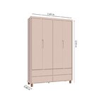 Guarda-roupa Infantil 4 Portas E 4 Gavetas Atenna Rosa