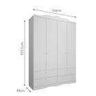 Guarda Roupa Infantil 4 Portas Encanto Permobili Branco