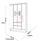 Guarda Roupa Infantil 4 Portas Flex 2 Cores Encanto Branco Ro