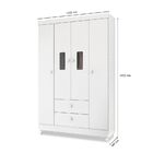 Guarda Roupa Infantil 4 Portas Flex 2 Cores Encanto Branco Ro