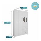 Guarda Roupa Infantil 4 Portas Fofura Permobili Branco