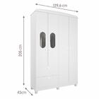 Guarda Roupa Infantil 4 Portas Fofura Permobili Branco