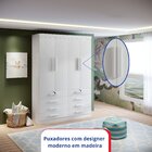 Guarda-roupa Infantil 4 Portas Frente Mdf Puxador De Madeira